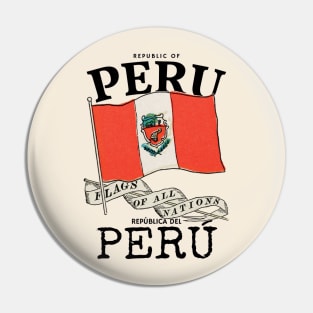 Vintage Peru Country Flag Pin