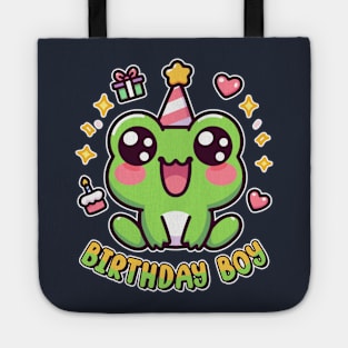 Birthday Boy Frog Kawaii Toad Lover Kids Bday Tote