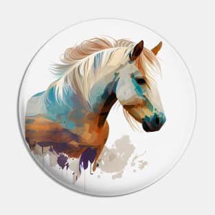 Colorful Fjord Horse Artwork 4 Pin