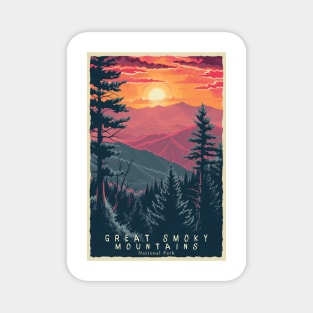 Great Smoky Mountains national park travel poster Magnet