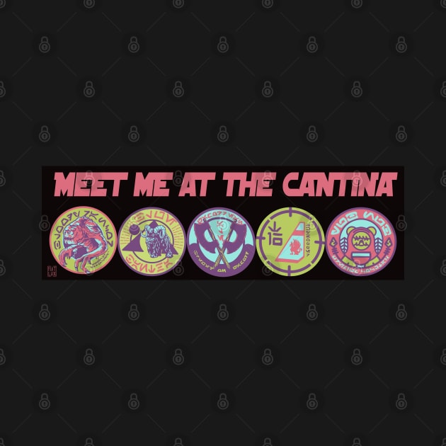 Meet Me at the Cantina Pastel Coasters Bumper Sticker by fiatluxillust