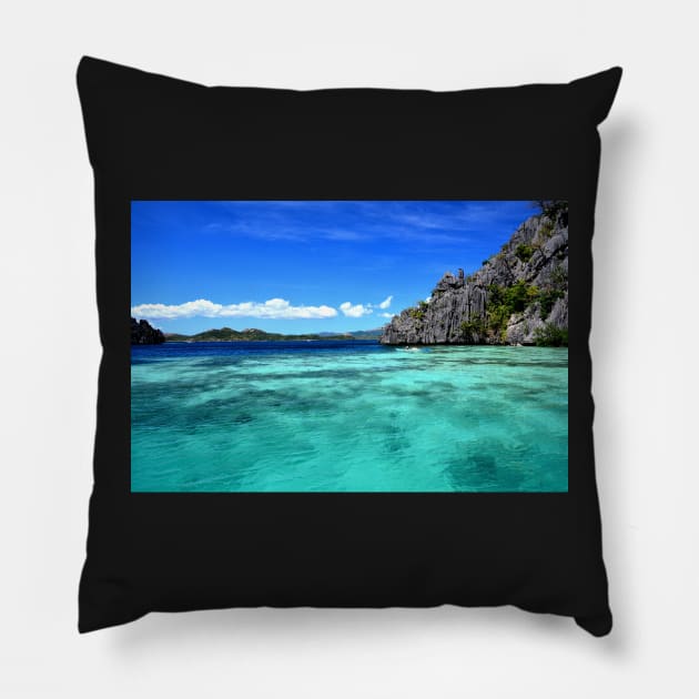 Lagon Palawan, Philippines Pillow by franck380