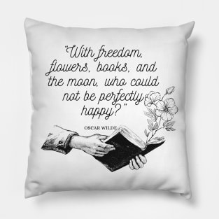 freedom, books, flowers and the moon Pillow