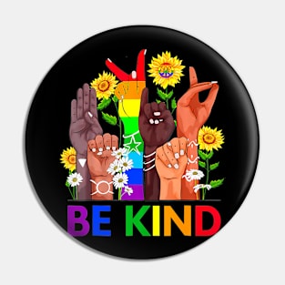 Sign Language Hand Talking LGBTQ Flag Gay Pride Pin