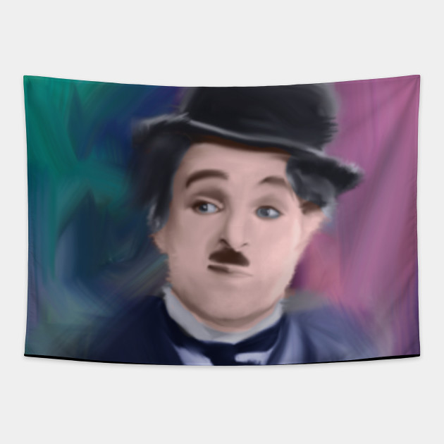 Charlie Chaplin Painting Charlie Chaplin Tapestry Teepublic