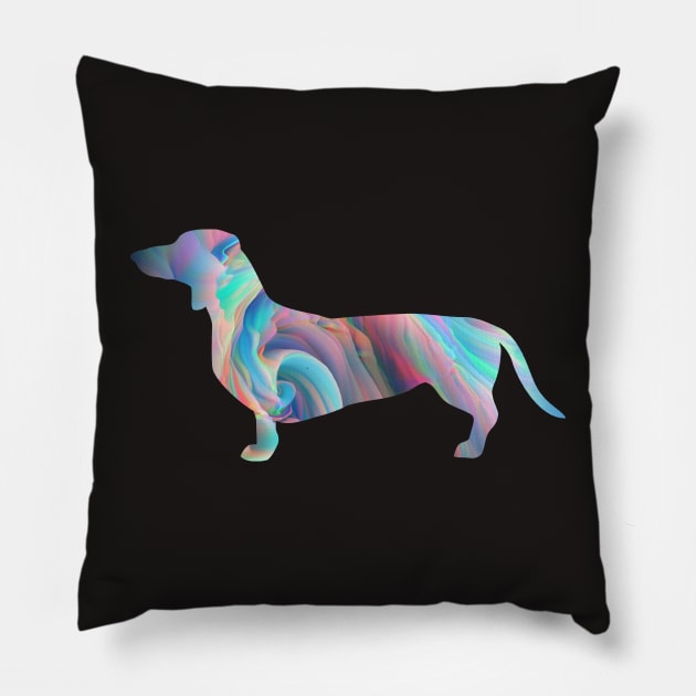 Psychadelic Swirl Dachshund Pillow by KarmicKal