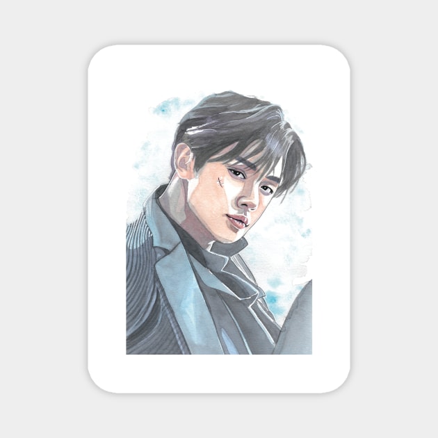 Choi Yeonjun Watercolour Painting Magnet by NiamhYoungArt