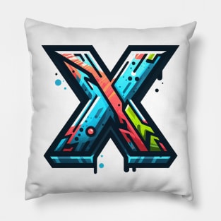 Letter X design graffity style Pillow