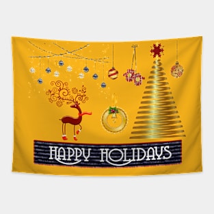 Merry Christmas & Happy Holiday Tapestry