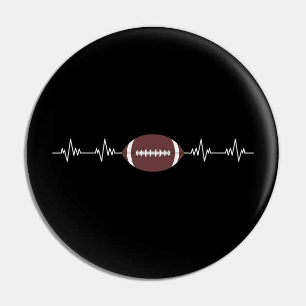 American Football Heartbeat - Funny American Football Lover Gift Pin by Charaf Eddine