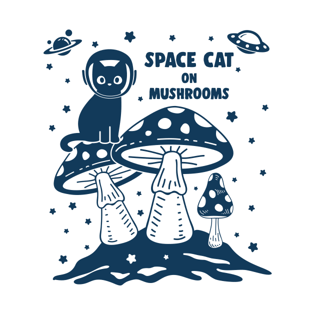 Cat and mushrooms by My Happy-Design