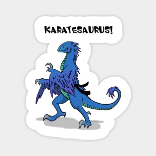 Karatesaurus! blue for bright backgrounds Magnet