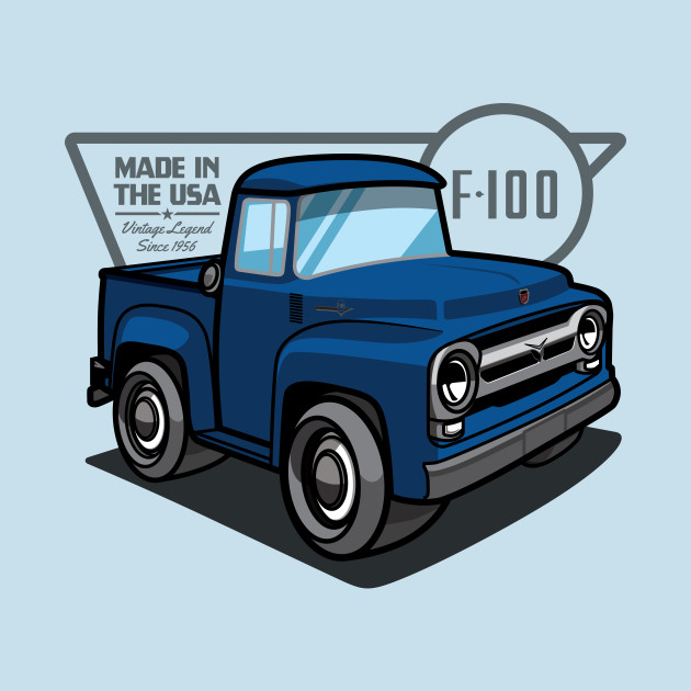 Discover Nocturne Blue F100 - 1956 - Pickup Truck - T-Shirt