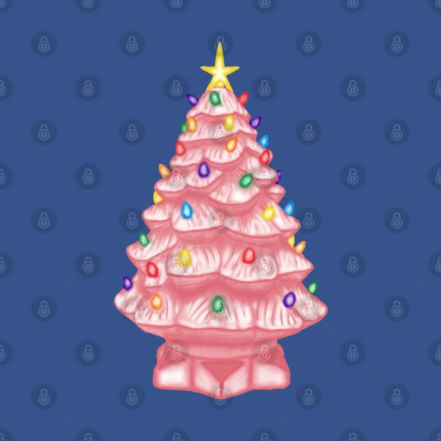 Pink Ceramic Xmas Tree by HB Loves Crafts