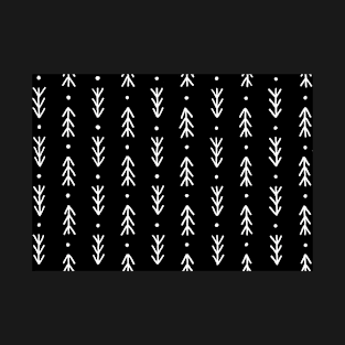 Pine leaves zig-zag - Black T-Shirt