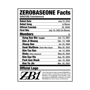 ZEROBASEONE ZB1 Nutritional Facts T-Shirt