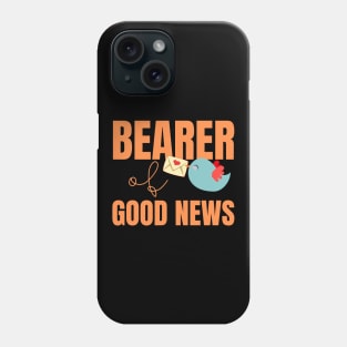 Bearer of Good News Cute Blue Bird with Mail Phone Case