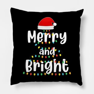 christmas funny merry and bright Pillow