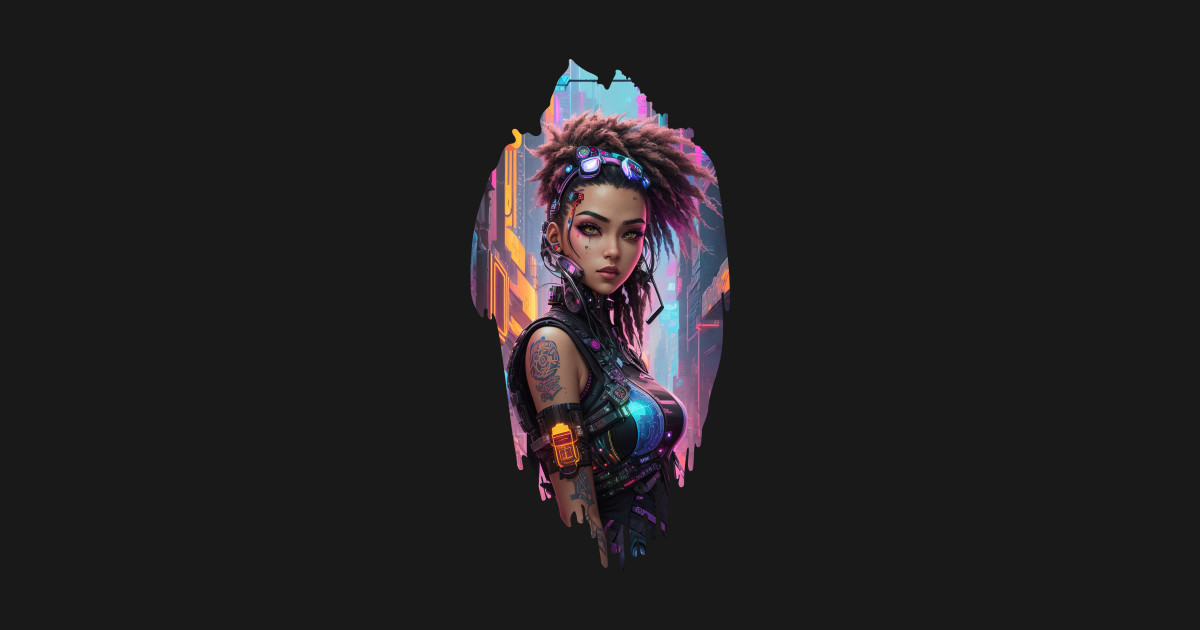 Cyberpunk rasta girl, futuristic design - Cyberpunk - T-Shirt | TeePublic