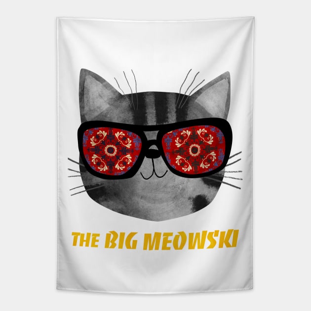 Big Meowsky Tapestry by Planet Cat Studio