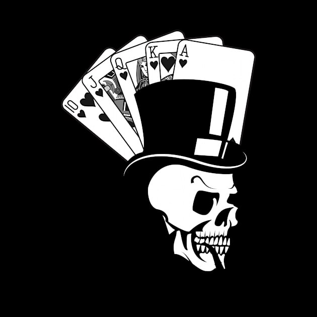 Poker Card Game Skat Poker Night Skull Pipe Check Cards by SpruchBastler