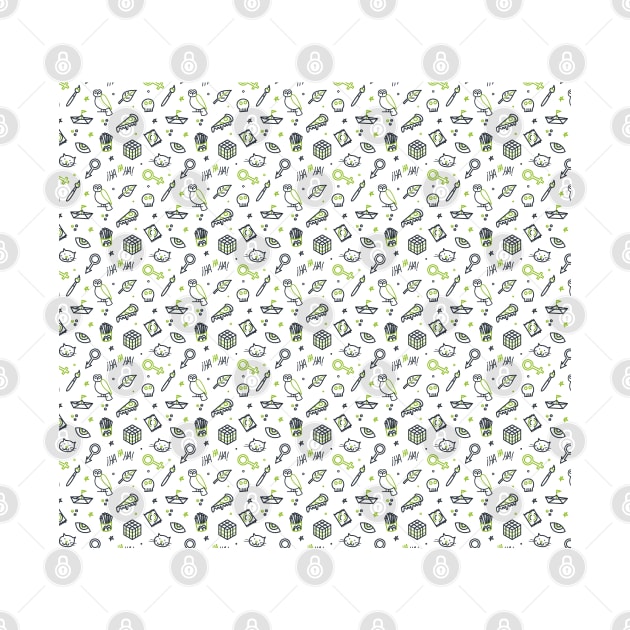 Random Doodle Pattern (Green) by ArtMoore98