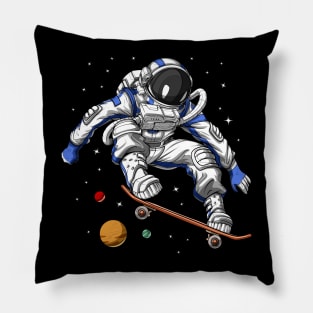 Space Astronaut Skateboarding Pillow