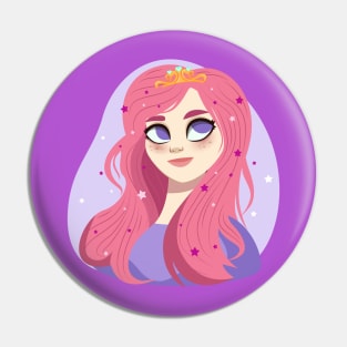 Cute Girl Cartoon Princess Design Pin