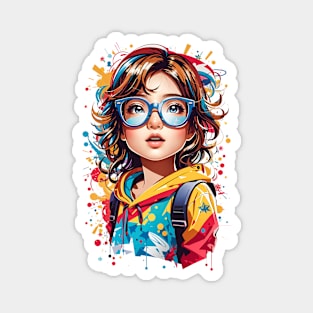 Back to school. Little Schoolgirl Magnet