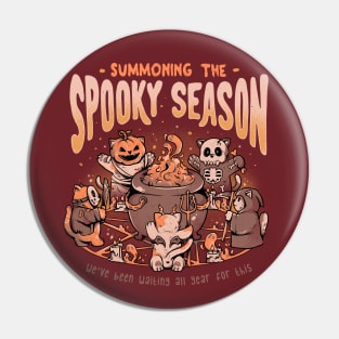 Summoning the Spooky Season - Evil Cat Halloween Gift Pin