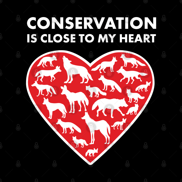 Canines Conservation Heart by Peppermint Narwhal