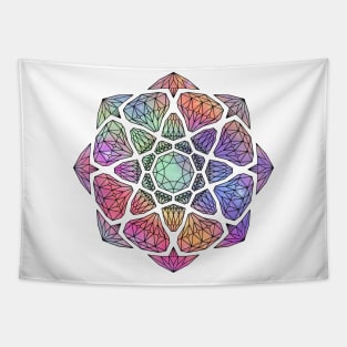 Glitter Powder Crystal Mandala - Black Outline Tapestry