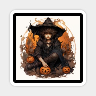 Halloween witch boy Magnet