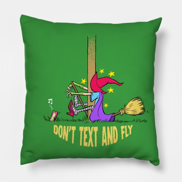 Don't text and fly Pillow by ticulin