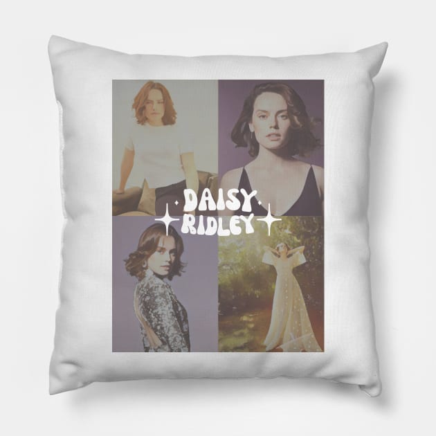 groovy aesthetic daisy ridley  (perfect for your average rey skywalker stan) • star wars cast collection Pillow by shopanniekat