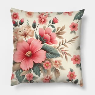 Pink Flowers Pillow