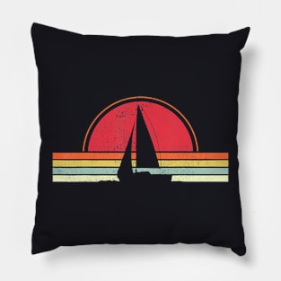 Sailing - Vintage Retro Sailboat Boating Boat Sailor Pillow