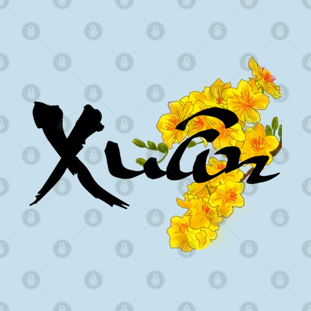 Xuan/Spring/Hoa Mai Calligraphy Design by AZNSnackShop