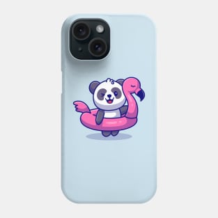 Cute Panda With Flamingo Tires Cartoon Phone Case