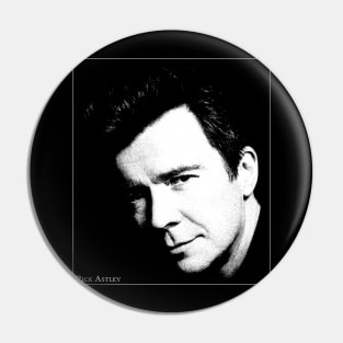 Portrait Rick Astley Pin