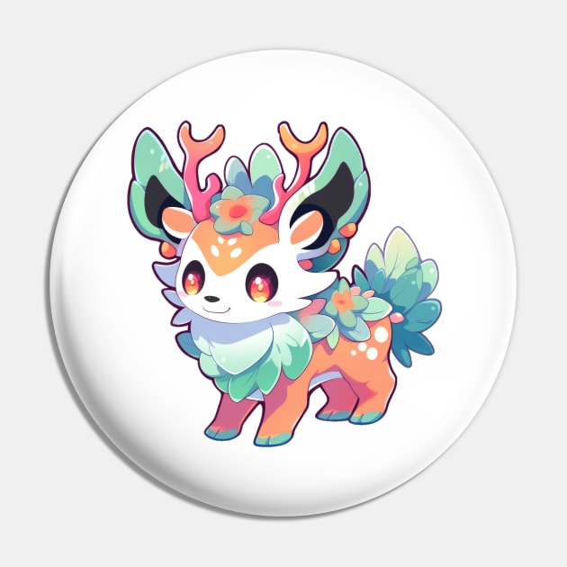 Cute Chibi Kirin Creature Pin by SundayDonuts