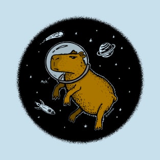 Capybara Astronaut in Space - Meh (Color version) T-Shirt