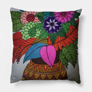 Flowers Vase T-shirt Pillow