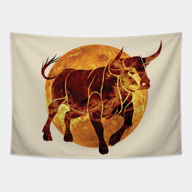 Taurus zodiac sign Tapestry by TMBTM