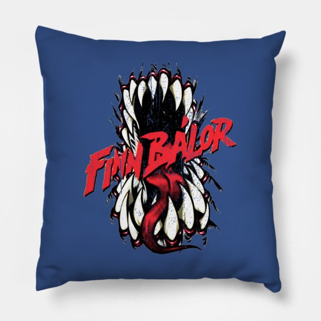 Finn Balor Demon Teeth Pillow by craftydoartist