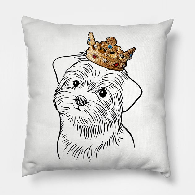 Morkie Dog King Queen Wearing Crown Pillow by millersye