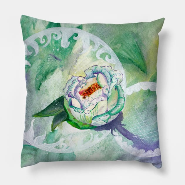 Abstract peony Pillow by feafox92