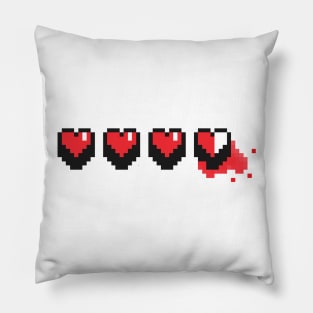 Heart Container T-shirt (8-bit hearts) Pillow