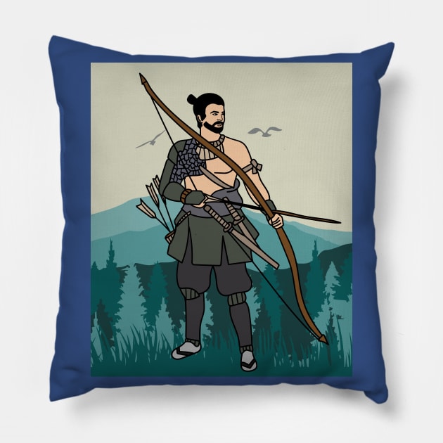 Archery With A Bow And Arrow Pillow by flofin