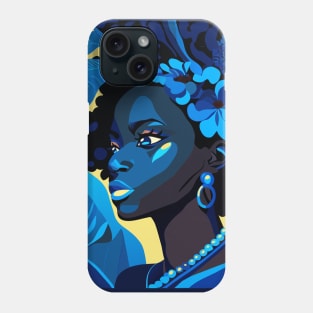 Blue flowers lady Phone Case